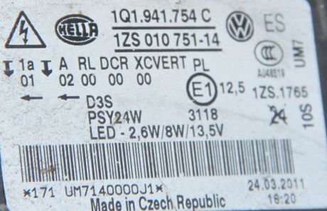 Far dreapta xenon LED VW Eos (1F) facelift 2010-2015 1Q1941754C